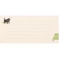 デザインフィル 一筆箋 きらく 50枚入 ねこ柄 91802547 1セット(5冊)