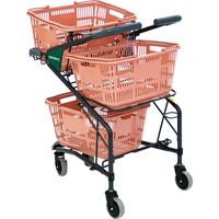 スーパーメイト カゴ三個載せショッピングカート TC-A30MW-L 1セット(5台)（直送品）