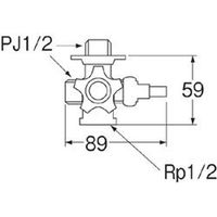 SANEI 水抜クロス分岐バルブ 4973987129063 1個（直送品）