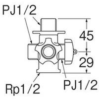 SANEI 水抜クロス分岐バルブ 4973987129278 1個（直送品）