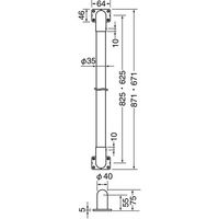 トラスコ中山 TRUSCO I型 丸棒手すり 35ΦX600 シルバーライトオーク HBIR600-SO 1本 206-5523（直送品）