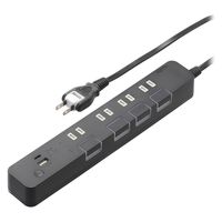 オーム電機 4個口節電タップ USBポート付き 2m 00-1100 1個
