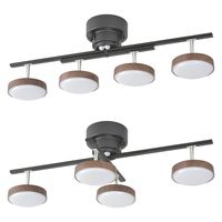 オーム電機 LED4灯シーリングライト ダークブラウン 06-1648 1台（直送品）