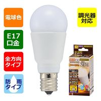 オーム電機 LED電球 ミニクリプトン形 E17 25形相当 調光器対応 防雨タイプ 電球色 06-1875 1個