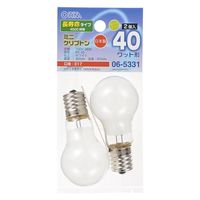 オーム電機 ミニクリプトン電球 E17 40W形 ホワイト2個入 06-5331 1袋(2個)（直送品）