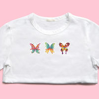 生地・布に貼るだけシール 【生地デコ】転写シート Fujiyoshi Brother's (フジヨシブラザーズ) プロデュース 蝶々 FD-（直送品）