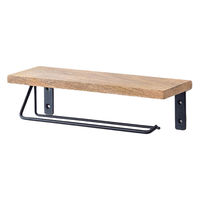 ポッシュリビング トイレットペーパーホルダー ダブル ブラック W31×D11×H9cm アイアン/マンゴーウッド 41283 1個（直送品）