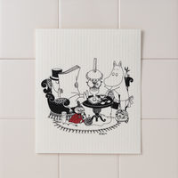 （100%天然素材）スポンジワイプ S 北欧ふきん セルロース 抜群の吸水力 ムーミン パパ読書中 1個 イーオクト