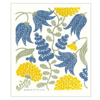 （100%天然素材）クリッパン スポンジワイプセット 水切りマット＆ふきん セルロース 北欧 セット リリー ブルー 1個 イーオクト