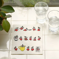 （100%天然素材）スポンジワイプ S 北欧ふきん セルロース 抜群の吸水力 リトルミイがいっぱい 1個 イーオクト