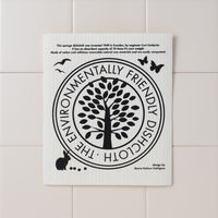 （100%天然素材）スポンジワイプ S 北欧ふきん セルロース 抜群の吸水力 エコフレンドリー ブラック ホワイト 1個 イーオクト