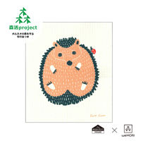 （100%天然素材）スポンジワイプ S 北欧ふきん セルロース 抜群の吸水力 カタカタ はりねずみ 1個 イーオクト