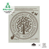 （100%天然素材）スポンジワイプ S 北欧ふきん セルロース 抜群の吸水力 エコフレンドリー ブラウン グレー 1個 イーオクト