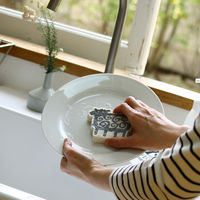 （100%天然素材）ポップアップスポンジ ベングト＆ロッタ 水でふくらむ キッチンスポンジ 迷子のヒツジ グレー&ピンク 2個セット イーオクト