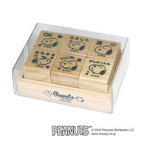 こどものかお スヌーピー 6Pスタンプセット スヌーピー評価印 木製 2280-001 1セット（直送品）