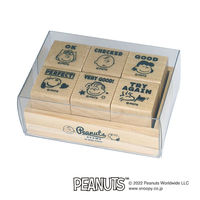 こどものかお スヌーピー 6Pスタンプ ピーナッツキャラクター評価印・英語 木製 2280-002 1セット（直送品）