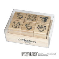 こどものかお スヌーピー 6Pスタンプ ピーナッツキャラクター表情 木製 2280-003 1セット（直送品）