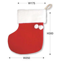 包む 靴下型バッグ レッド CD037 1セット(1枚×3)（直送品）