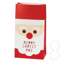 包む ペーパーバッグ 角底 フルサンタ Mサイズ 5枚入 CU006 1セット(1個×5)（直送品）