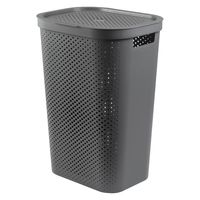 CURVER Infinity（インフィニティ） ふた付きバスケット 60L ダークグレー 1セット（3個）