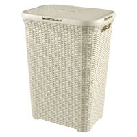 CURVER Style（スタイル） ランドリーふた付きバスケット 60L ホワイト 1セット（3個）