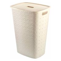 CURVER Softex（ソフテックス） ふた付きバスケット 56L チョークホワイト 1セット（3個）