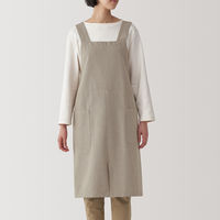 無印良品 綿平織 ワークエプロン 男女兼用L-XL ダークベージュ 良品計画