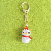 ホビックス HOBBIX ビーズキット コロコロクリスマスキーホルダー 雪だるま BK-138 BK138 1セット(3個)（直送品）