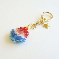 ホビックス HOBBIX ビーズキット 京・レトロ喫茶キーホルダー かき氷いちごミルク PB-321 PB321 1セット(3個)（直送品）