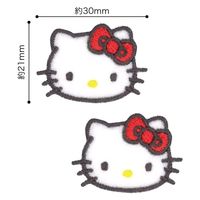 サンリオ ハローキティ 2枚入り 横30mm×縦21mm シール ・ アイロン 両用 接着 SCW480-SCW47 1セット(3枚入)（直送品）