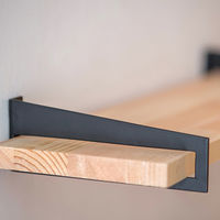 ポッシュリビング ブラケットL 2個セット ブラック W3.3×D27×H9cm アイアン 63551 1セット（直送品）