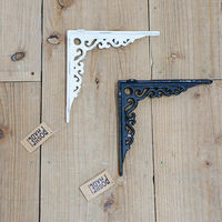 ポッシュリビング アイアンブラケット ブラウン W3.5×D18.5×H18.5cm キャストアイアン 62034 1セット(2個)（直送品）