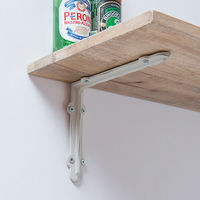 ポッシュリビング アイアンブラケットL ホワイト W4×D20×H15.5cm キャストアイアン 62182 1セット(2個)（直送品）