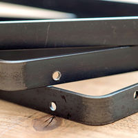 ポッシュリビング ミルスケールシェルフブラケット W1.5×D21.6×H21.6cm 黒皮鉄 63756 1個（直送品）