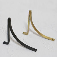 ポッシュリビング ブラケットS ブラック W0.8×D8×H9.5cm アイアン 63642 1セット(2個)（直送品）