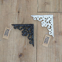 ポッシュリビング アイアンブラケット ブラウン W3×D12.5×H12.5cm キャストアイアン 61826 1セット(4個)（直送品）