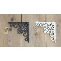 ポッシュリビング アイアンブラケット ブラウン W3.5×D18.5×H18.5cm キャストアイアン 62040 1セット(2個)（直送品）