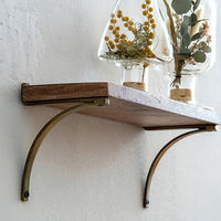 ポッシュリビング ブラケットM アンティークゴールド W0.8×D14×H14.5cm アイアン 63645 1セット(2個)（直送品）