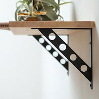 ポッシュリビング ブラケット ブラック W2×D18.5×H18.5cm アイアン 63548 1セット(2個)（直送品）