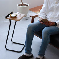 林製作所 AnoTana サイドテーブル 幅250×奥行280×高さ620mm ブラック/木目 YS-B01B-N 1台（直送品）