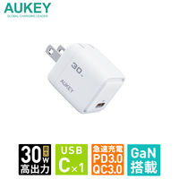 AUKEY USB充電器 30W PD対応 折りたたみ式 [USB-C 1ポート]ホワイト PA-C1-WT 1個