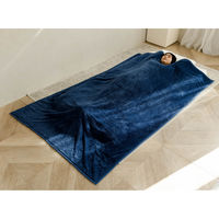 宮地商事 吸湿発熱くりえりあったか毛布 ネイビー a3354410 1枚（直送品）