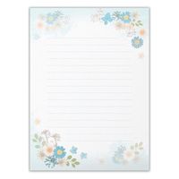 エヌビー社 便箋 押し花 ブルー 4400402 1セット(1個(4柄アソート80枚入)×10)（直送品）