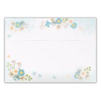 エヌビー社 封筒 押し花 ブルー 4406902 1セット(1個(4柄アソート12枚入)×15)（直送品）