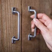 ポッシュリビング アイアンハンドルL シルバー W11.5×D3×H1.5cm 63726 1セット(2個)（直送品）