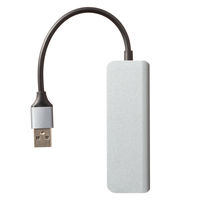 アスクル限定 USBハブ USB-A 4ポート増設 USB2.0 アルミ製 放熱仕様 ASーHBA4 1個 シルバー オリジナル