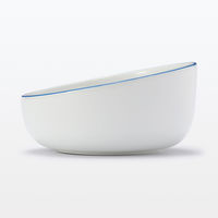 無印良品 磁器 ペット用フードボウル 小 ブルーライン 良品計画