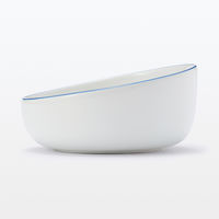 無印良品 磁器 ペット用フードボウル 大 ブルーライン 良品計画