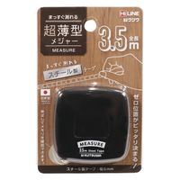 クツワ 超薄型メジャー 3.5m ブラック MJ006BK 1個