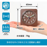 ノア精密 MAG（マグ）電子音目覚まし時計 ミニモク ブラウン 幅65×奥行40×高さ70mm[ アナログアラーム] 1個